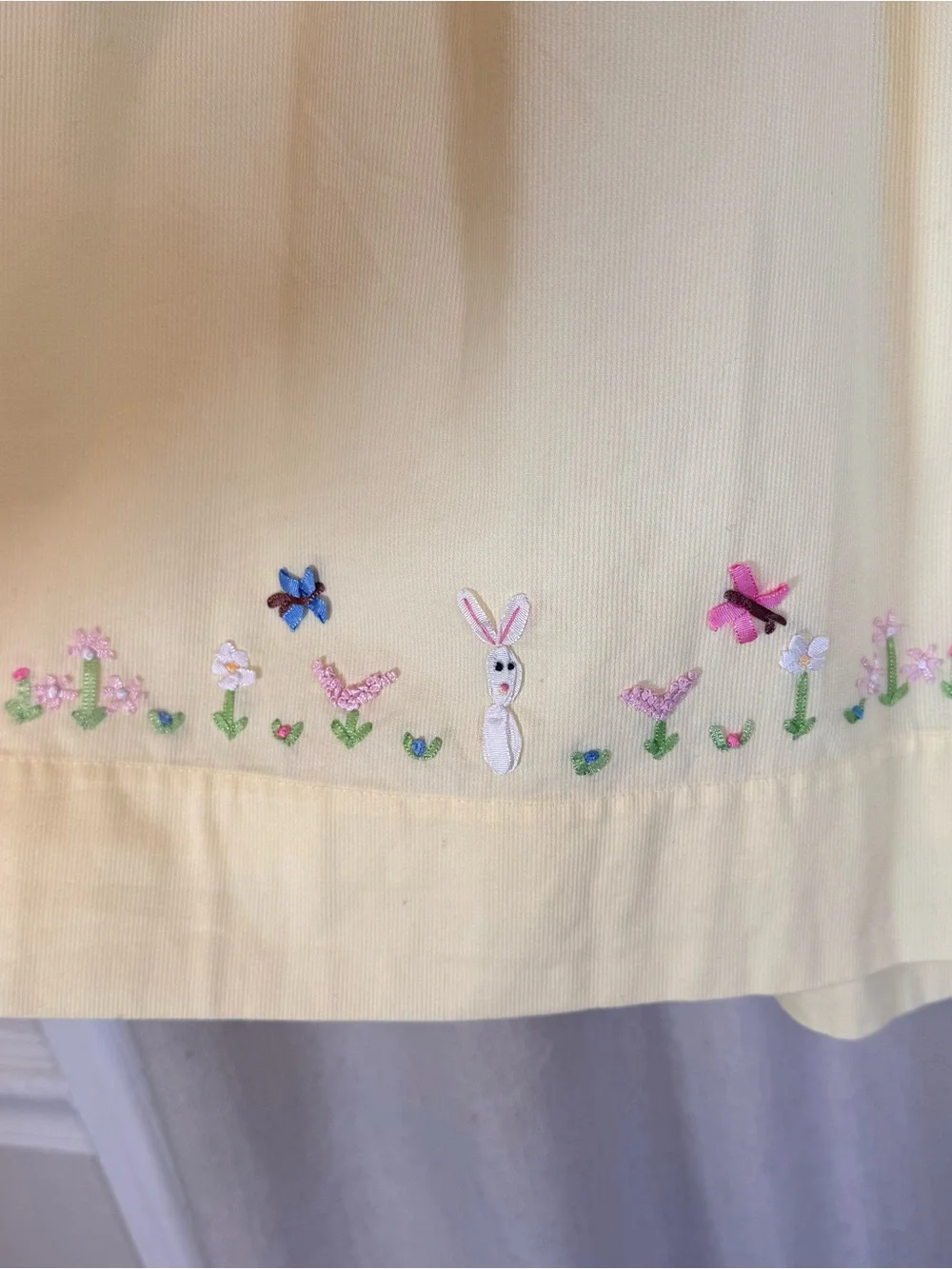 Strasburg Children Yellow Cotton Heirloom Dress Hand Embroidered Floral Collar